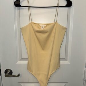 H&M Butter Yellow Ribbed Bodysuit